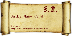 Belba Manfréd névjegykártya